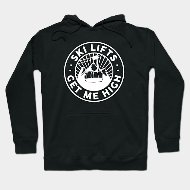 Ski Lifts Get Me High Hoodie by LuckyFoxDesigns